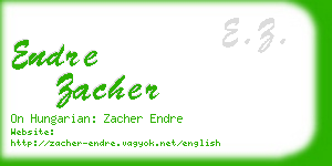 endre zacher business card